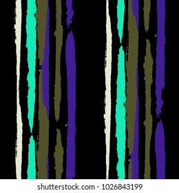 Grunge Background with Stripes. Painted Lines. Texture with Vertical Dry Brush Strokes. Scribbled Grunge Rapport for Sportswear, Fabric, Cloth. Trendy Vector Background
