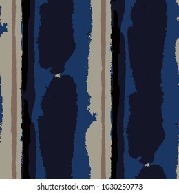 Grunge Background with Stripes. Painted Lines. Texture with Vertical Brush Strokes. Scribbled Grunge Pattern for Cloth, Swimwear, Textile. Trendy Vector Background