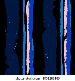 Grunge Background with Stripes. Painted Lines. Texture with Vertical Brush Strokes. Scribbled Grunge Motif for Linen, Fabric, Wallpaper. Rustic Vector Background