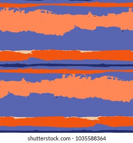 Grunge Background with Stripes. Painted Lines. Texture with Horizontal Brush Strokes. Scribbled Grunge Rapport for Linen, Fabric, Textile. Trendy Vector Background