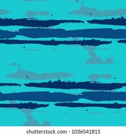 Grunge Background with Stripes. Painted Lines. Texture with Horizontal Brush Strokes. Scribbled Grunge Motif for Cloth, Swimwear, Textile. Trendy Vector Background with Stripes