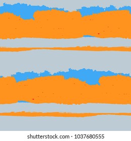 Grunge Background with Stripes. Painted Lines. Texture with Horizontal Brush Strokes. Scribbled Grunge Motif for Sportswear, Paper, Cloth. Rustic Vector Background with Stripes