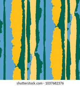 Grunge Background with Stripes. Painted Lines. Texture with Vertical Brush Strokes. Scribbled Grunge Motif for Sportswear, Paper, Cloth. Trendy Vector Background with Stripes
