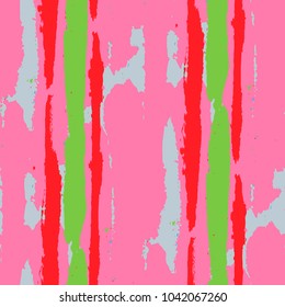 Grunge Background with Stripes. Painted Lines. Texture with Vertical Brush Strokes. Scribbled Grunge Motif for Sportswear, Fabric, Cloth. Retro Vector Background with Stripes