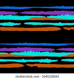 Grunge Background with Stripes. Painted Lines. Texture with Horizontal Brush Strokes. Scribbled Grunge Rapport for Sportswear, Fabric, Wallpaper. Retro Vector Background with Stripes