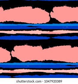 Grunge Background with Stripes. Painted Lines. Texture with Horizontal Brush Strokes. Scribbled Grunge Pattern for Cloth, Fabric, Textile. Retro Vector Background