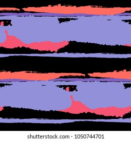 Grunge Background with Stripes. Painted Lines. Texture with Horizontal Brush Strokes. Scribbled Grunge Rapport for Linen, Fabric, Textile. Retro Vector Background with Stripes