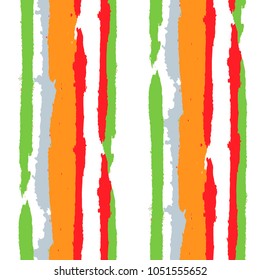 Grunge Background with Stripes. Painted Lines. Texture with Vertical Dry Brush Strokes. Scribbled Grunge Pattern for Cloth, Fabric, Textile. Trendy Vector Background with Stripes