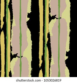 Grunge Background with Stripes. Painted Lines. Texture with Vertical Dry Brush Strokes. Scribbled Grunge Motif for Sportswear, Fabric, Cloth. Retro Vector Background
