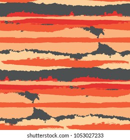 Grunge Background with Stripes. Painted Lines. Texture with Horizontal Brush Strokes. Scribbled Grunge Motif for Linen, Fabric, Wallpaper. Retro Vector Background with Stripes