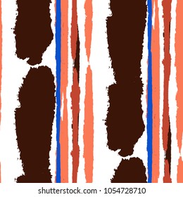 Grunge Background with Stripes. Painted Lines. Texture with Vertical Dry Brush Strokes. Scribbled Grunge Pattern for Sportswear, Fabric, Wallpaper. Trendy Vector Background with Stripes