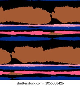 Grunge Background with Stripes. Painted Lines. Texture with Horizontal Brush Strokes. Scribbled Grunge Motif for Linen, Fabric, Wallpaper. Rustic Vector Background