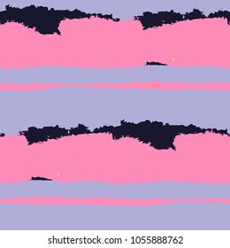 Grunge Background with Stripes. Painted Lines. Texture with Horizontal Dry Brush Strokes. Scribbled Grunge Pattern for Cloth, Fabric, Textile. Trendy Vector Background with Stripes