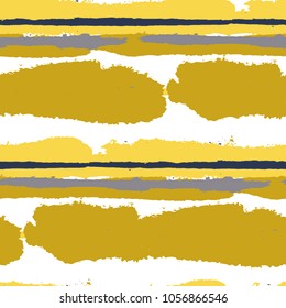 Grunge Background with Stripes. Painted Lines. Texture with Horizontal Dry Brush Strokes. Scribbled Grunge Pattern for Cloth, Swimwear, Textile. Retro Vector Background