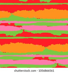 Grunge Background with Stripes. Painted Lines. Texture with Horizontal Dry Brush Strokes. Scribbled Grunge Motif for Linen, Fabric, Textile. Rustic Vector Background