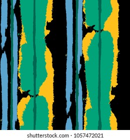 Grunge Background with Stripes. Painted Lines. Texture with Vertical Brush Strokes. Scribbled Grunge Rapport for Cloth, Swimwear, Textile. Rustic Vector Background with Stripes