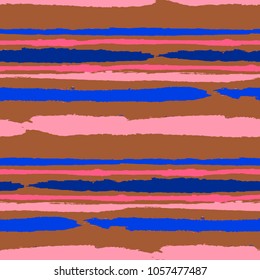 Grunge Background with Stripes. Painted Lines. Texture with Horizontal Dry Brush Strokes. Scribbled Grunge Rapport for Linen, Fabric, Wallpaper. Retro Vector Background