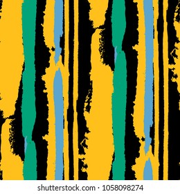 Grunge Background with Stripes. Painted Lines. Texture with Vertical Brush Strokes. Scribbled Grunge Motif for Sportswear, Fabric, Wallpaper. Rustic Vector Background with Stripes