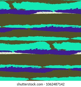 Grunge Background with Stripes. Painted Lines. Texture with Horizontal Dry Brush Strokes. Scribbled Grunge Motif for Linen, Fabric, Textile. Rustic Vector Background