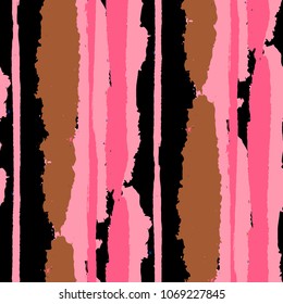 Grunge Background with Stripes. Painted Lines. Texture with Vertical Brush Strokes. Scribbled Grunge Pattern for Linen, Fabric, Textile. Rustic Vector Background