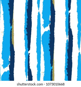 Grunge Background with Stripes. Painted Lines. Texture with Vertical Brush Strokes. Scribbled Grunge Rapport for Cloth, Swimwear, Textile. Retro Vector Background