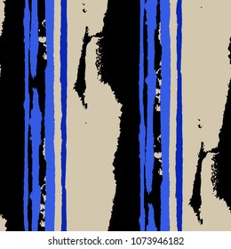 Grunge Background with Stripes. Painted Lines. Texture with Vertical Dry Brush Strokes. Scribbled Grunge Pattern for Linen, Fabric, Textile. Retro Vector Background
