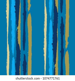 Grunge Background with Stripes. Painted Lines. Texture with Vertical Brush Strokes. Scribbled Grunge Motif for Cloth, Swimwear, Textile. Trendy Vector Background