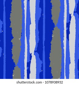 Grunge Background with Stripes. Painted Lines. Texture with Vertical Brush Strokes. Scribbled Grunge Pattern for Cloth, Swimwear, Textile. Trendy Vector Background