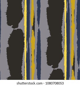 Grunge Background with Stripes. Painted Lines. Texture with Vertical Brush Strokes. Scribbled Grunge Motif for Cloth, Fabric, Textile. Rustic Vector Background with Stripes