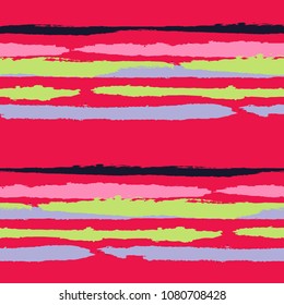 Grunge Background with Stripes. Painted Lines. Texture with Horizontal Brush Strokes. Scribbled Grunge Rapport for Sportswear, Paper, Cloth. Rustic Vector Background with Stripes