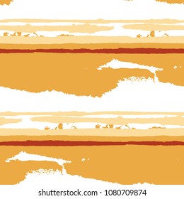 Grunge Background with Stripes. Painted Lines. Texture with Horizontal Brush Strokes. Scribbled Grunge Rapport for Cloth, Swimwear, Textile. Trendy Vector Background