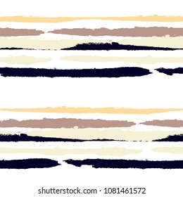 Grunge Background with Stripes. Painted Lines. Texture with Horizontal Brush Strokes. Scribbled Grunge Rapport for Sportswear, Fabric, Cloth. Rustic Vector Background with Stripes