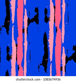 Grunge Background with Stripes. Painted Lines. Texture with Vertical Brush Strokes. Scribbled Grunge Rapport for Sportswear, Fabric, Wallpaper. Rustic Vector Background