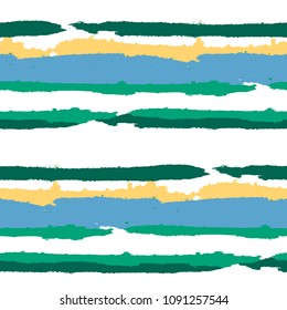 Grunge Background with Stripes. Painted Lines. Texture with Horizontal Brush Strokes. Scribbled Grunge Rapport for Cloth, Swimwear, Textile. Rustic Vector Background with Stripes