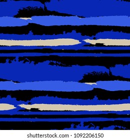 Grunge Background with Stripes. Painted Lines. Texture with Horizontal Brush Strokes. Scribbled Grunge Rapport for Cloth, Fabric, Textile. Retro Vector Background with Stripes