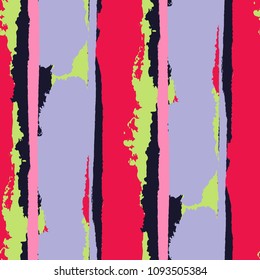 Grunge Background with Stripes. Painted Lines. Texture with Vertical Dry Brush Strokes. Scribbled Grunge Motif for Linen, Fabric, Textile. Retro Vector Background