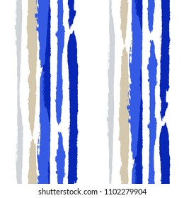 Grunge Background with Stripes. Painted Lines. Texture with Vertical Dry Brush Strokes. Scribbled Grunge Motif for Linen, Fabric, Textile. Trendy Vector Background