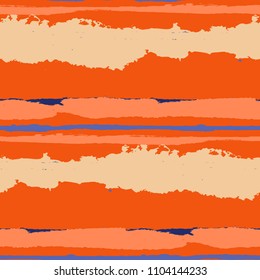 Grunge Background with Stripes. Painted Lines. Texture with Horizontal Dry Brush Strokes. Scribbled Grunge Rapport for Sportswear, Fabric, Wallpaper. Retro Vector Background