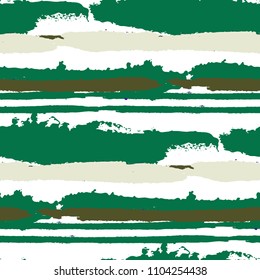 Grunge Background with Stripes. Painted Lines. Texture with Horizontal Dry Brush Strokes. Scribbled Grunge Motif for Linen, Fabric, Wallpaper. Trendy Vector Background