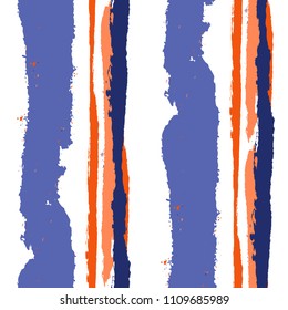 Grunge Background with Stripes. Painted Lines. Texture with Vertical Brush Strokes. Scribbled Grunge Pattern for Sportswear, Fabric, Wallpaper. Trendy Vector Background