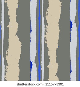 Grunge Background with Stripes. Painted Lines. Texture with Vertical Dry Brush Strokes. Scribbled Grunge Rapport for Cloth, Swimwear, Textile. Rustic Vector Background