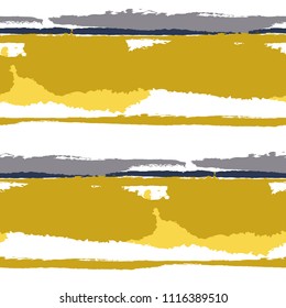 Grunge Background with Stripes. Painted Lines. Texture with Horizontal Dry Brush Strokes. Scribbled Grunge Motif for Linen, Fabric, Wallpaper. Retro Vector Background