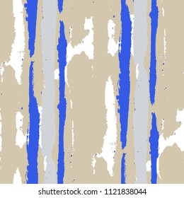 Grunge Background with Stripes. Painted Lines. Texture with Vertical Brush Strokes. Scribbled Grunge Motif for Sportswear, Paper, Cloth. Trendy Vector Background