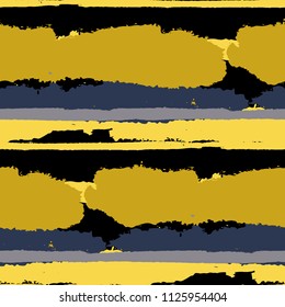 Grunge Background with Stripes. Painted Lines. Texture with Horizontal Dry Brush Strokes. Scribbled Grunge Pattern for Sportswear, Fabric, Cloth. Trendy Vector Background