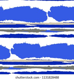 Grunge Background with Stripes. Painted Lines. Texture with Horizontal Brush Strokes. Scribbled Grunge Pattern for Sportswear, Fabric, Cloth. Trendy Vector Background with Stripes