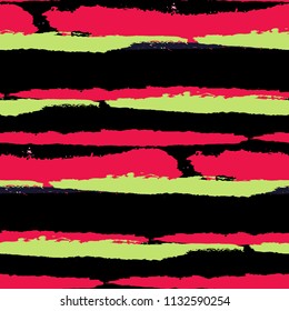 Grunge Background with Stripes. Painted Lines. Texture with Horizontal Brush Strokes. Scribbled Grunge Motif for Sportswear, Fabric, Cloth. Rustic Vector Background with Stripes