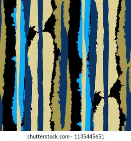 Grunge Background with Stripes. Painted Lines. Texture with Vertical Brush Strokes. Scribbled Grunge Motif for Sportswear, Fabric, Wallpaper. Trendy Vector Background
