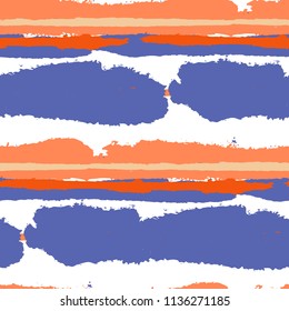 Grunge Background with Stripes. Painted Lines. Texture with Horizontal Dry Brush Strokes. Scribbled Grunge Rapport for Sportswear, Fabric, Wallpaper. Retro Vector Background