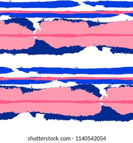 Grunge Background with Stripes. Painted Lines. Texture with Horizontal Dry Brush Strokes. Scribbled Grunge Rapport for Cloth, Fabric, Textile. Trendy Vector Background