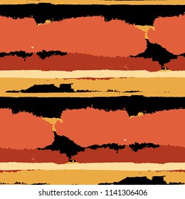Grunge Background with Stripes. Painted Lines. Texture with Horizontal Brush Strokes. Scribbled Grunge Pattern for Linen, Fabric, Wallpaper. Retro Vector Background with Stripes